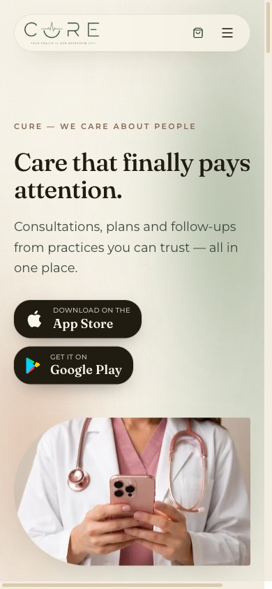 Cure Telehealth Platform — screen 2