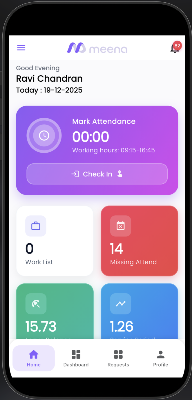 Meena Self-Service Platform — screen 2