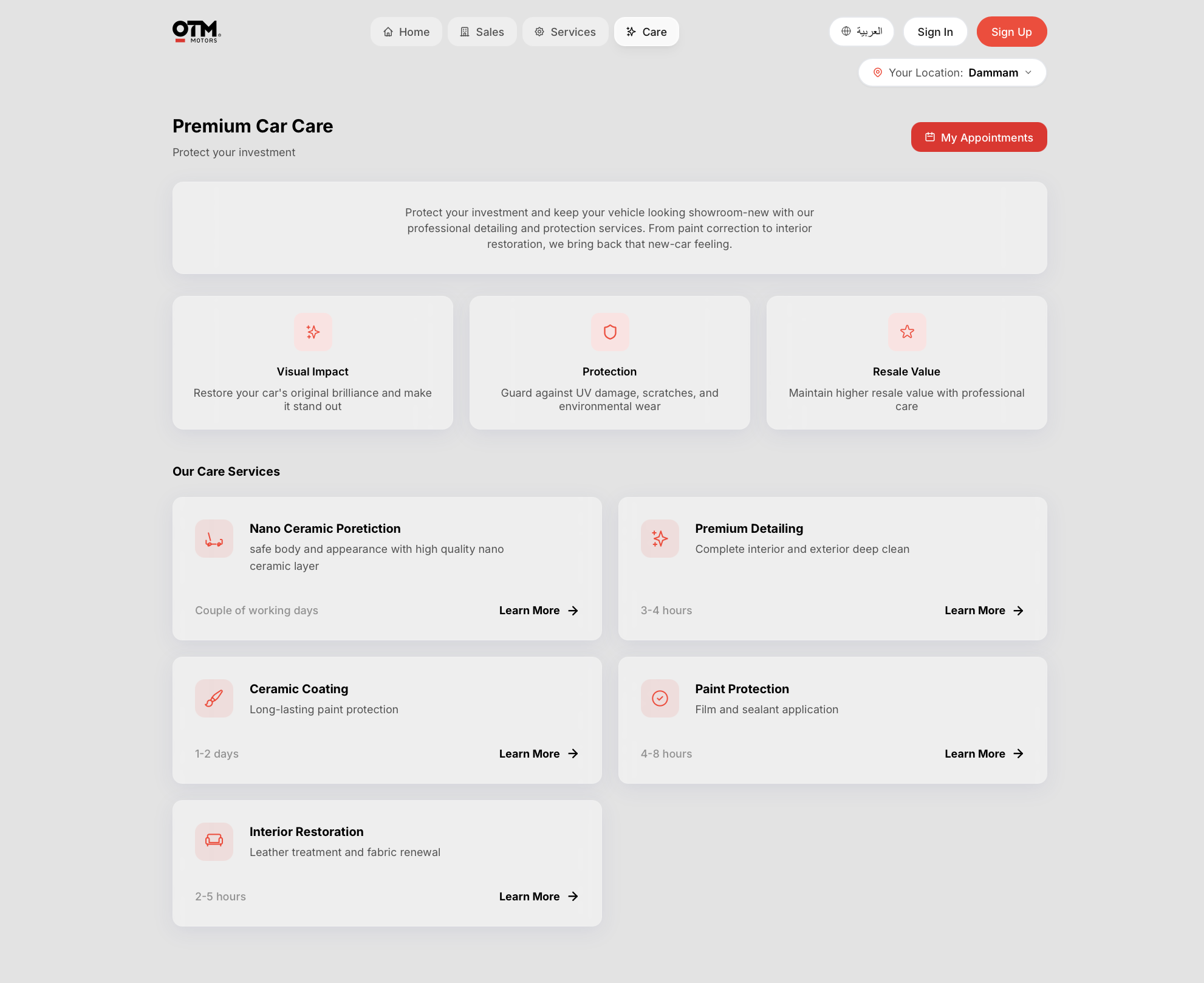 OTM Motors Platform — screen 7
